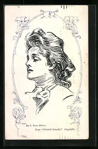 Künstler-AK Charles Dana Gibson: Portrait einer jungen Frau