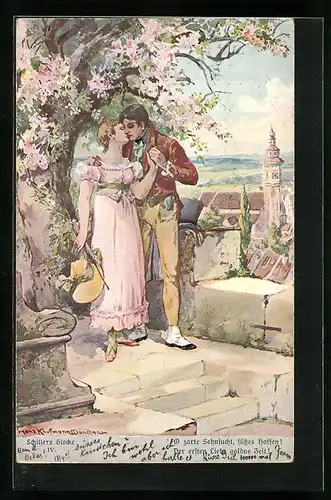 Künstler-AK Hans Kaufmann: O zarte Sehnsucht, ... (aus Schillers Glocke)