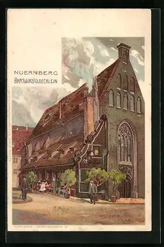 Künstler-AK Karl Mutter: Bratwurstglöcklein in Nürnberg