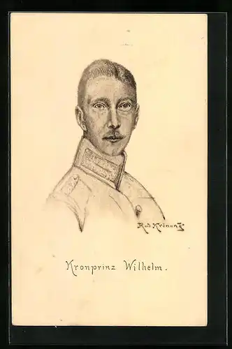 Künstler-AK Kronprinz Wilhelm von Preussen in Uniform