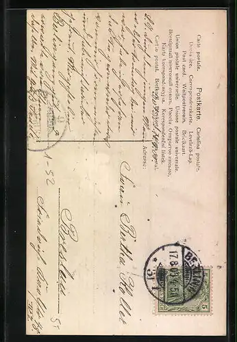 AK Kronprinz Wilhelm von Preussen und Gemahlin, Vermählung 1905