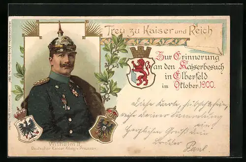 AK Kaiser Wilhelm II. mit Pickelhaube