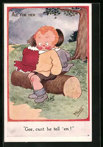 Künstler-AK sign. I. Parlett: All for Her, Das fünfte Rad am Wagen