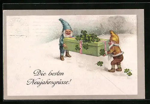 AK Zwerge transportieren Geschenk