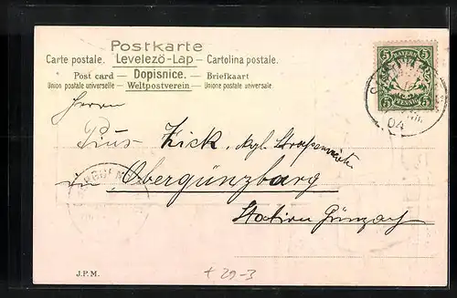 Passepartout-Lithographie Weiler i /Allgäu, Teilansicht, Frau in Tracht