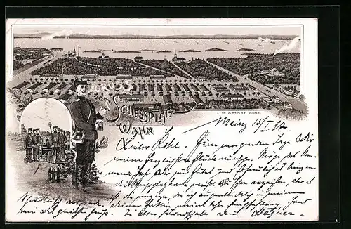 Lithographie Köln-Wahn, Schiessplatz, Totalansicht