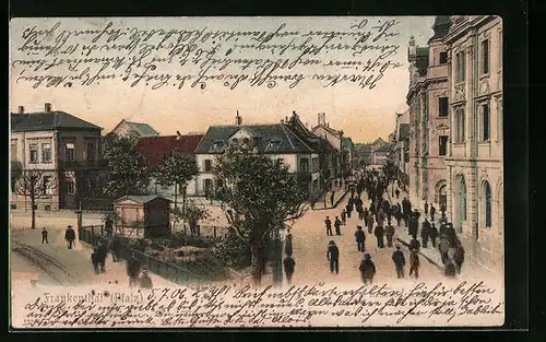 AK Frankenthal /Pfalz, Bahnhofstrasse mit Passanten