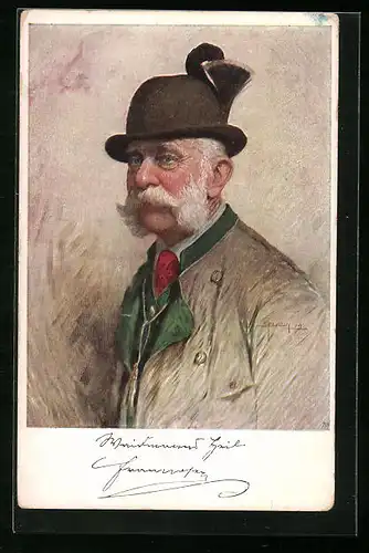 AK Kaiser Franz Josef I. von Österreich in Tracht