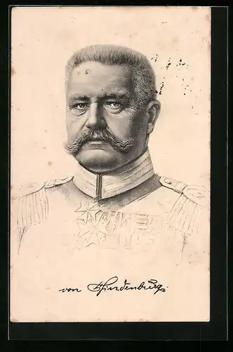 AK Generalfeldmarschall Paul von Hindenburg im Porträt