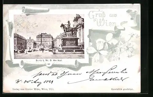 AK Wien, Am Hof, Platz mit Reiterstandbild