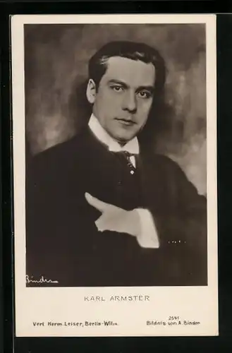 AK Schauspieler Karl Armster mit ernstem Blick
