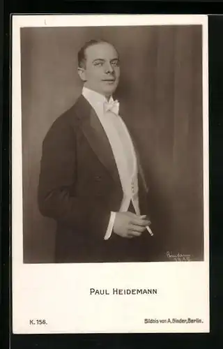 AK Schauspieler Paul Heidemann im Frack
