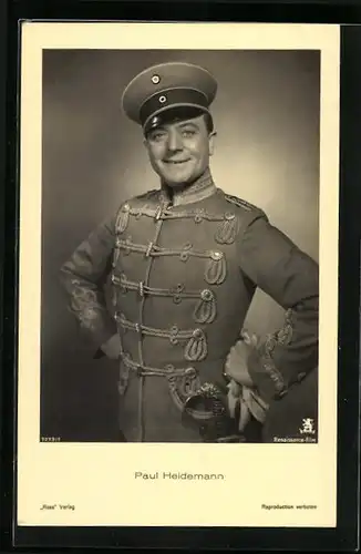 AK Schauspieler Paul Heidemann in schmucker Uniform