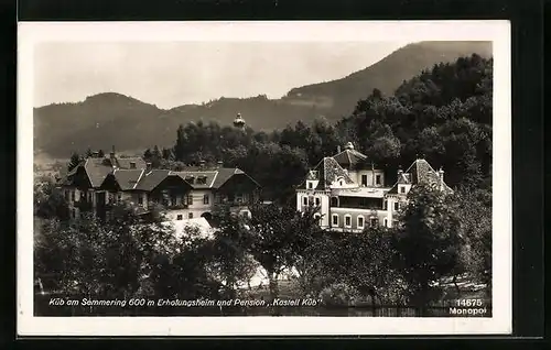 AK Küb am Semmering, Erholungsheim und Pension Kastell Küb