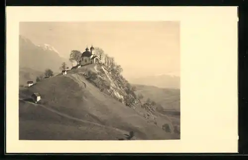 AK Arzl, Blick zum Kalvarienberg