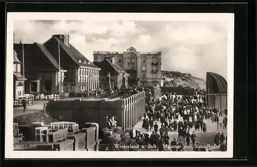 AK Westerland / Sylt, Hotel Miramar und Strandhalle