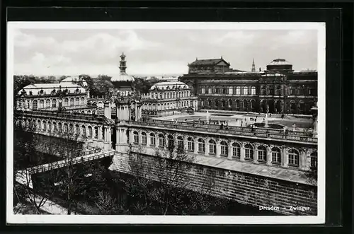 AK Dresden, Zwinger aus der Vogelschau