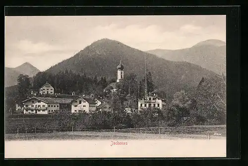 AK Jachenau, Ortsansicht mit Kirche