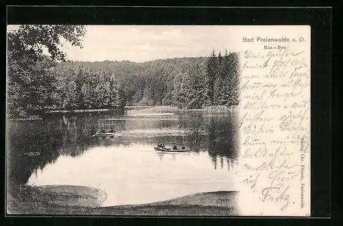 AK Bad Freienwalde, Ruderpartie auf dem Baa-See