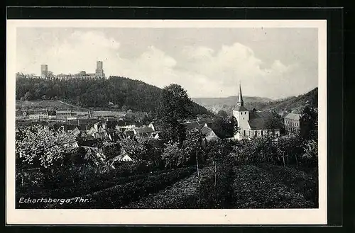 AK Eckartsberga i. Thür., Ortsansicht aus der Vogelschau