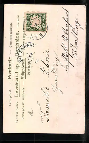 AK Junges Mädchen mit sommerlichem Hut, Jugendstil