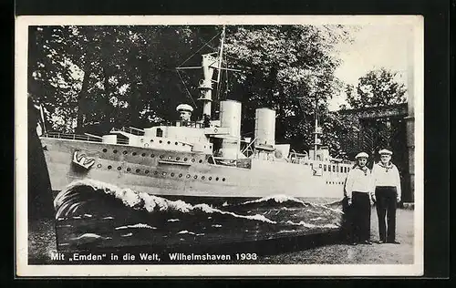 AK Wilhelmshaben, Mit Kreuzer Emden in die Welt 1933, Modellbau, Expedition
