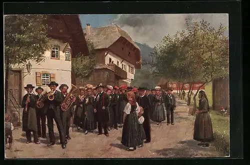 Künstler-AK Heinrich Hoffmann: Bauernhochzeit