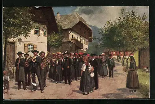 Künstler-AK Heinrich Hoffmann: Bauernhochzeit