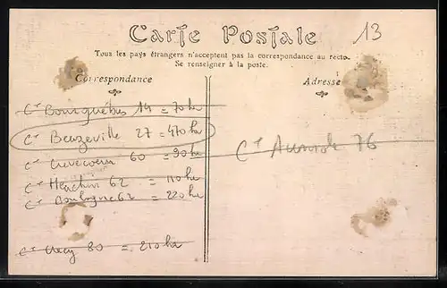 AK Conteville, Place de l`Eglise, Le Bureau de Poste