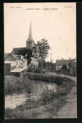 AK Launay, Église et Mairie