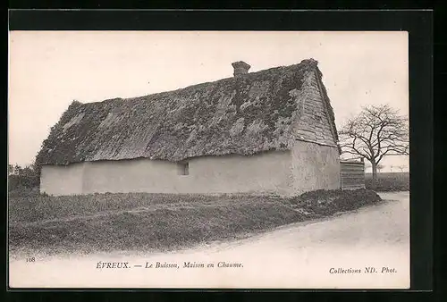 AK Évreux, Le Buisson, Maison en Chaume