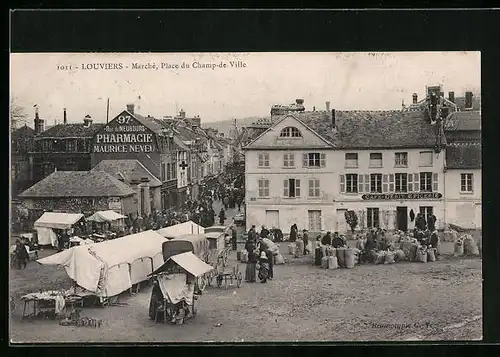 AK Louviers, Marché, Place du Champ-de-Ville