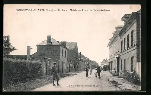 AK Boissey-le-Chatel, Ecoles et Mairie, Route de Pont-Audemer