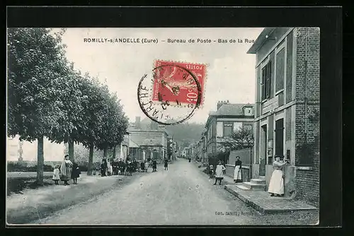 AK Romilly-sur-Andelle, Bureau de Poste, Bas de la Rue