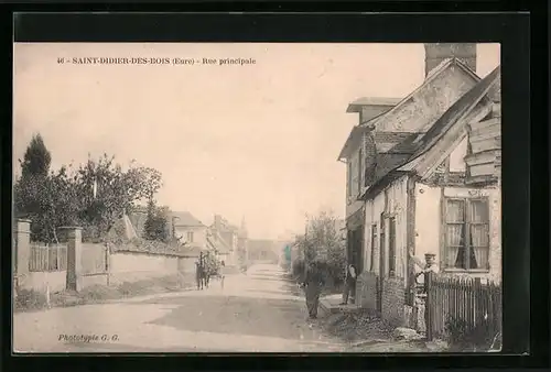 AK Saint-Didier-des-Bois, Rue principale, Strassenpartie