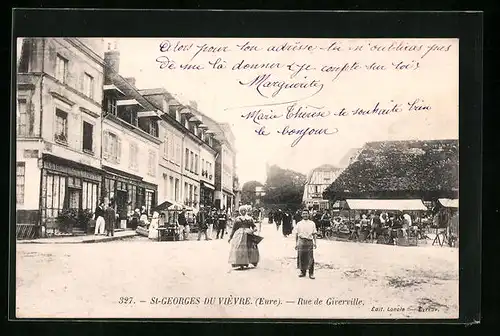 AK St-Georges du Vièvre, Rue de Giverville, Strassenpartie
