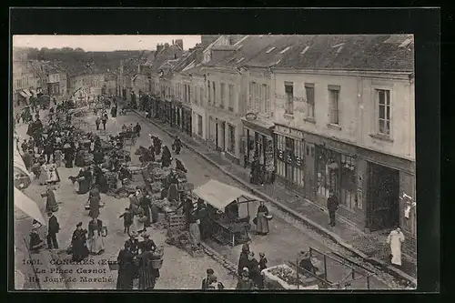 AK Conches, La Place Carnot, Un Jour de Marché