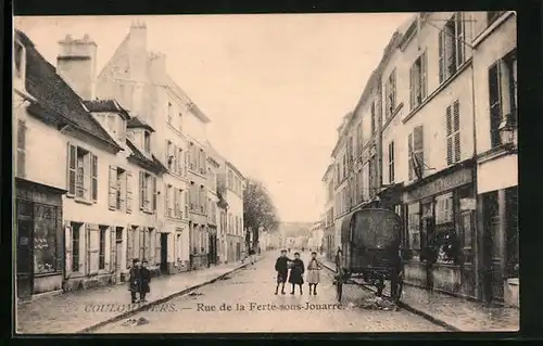AK Coulommiers, Rue de la Ferté-sous-Jouarre, Strassenpartie