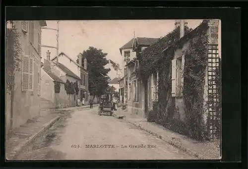 AK Marlotte, La Grande Rue, Strassenpartie