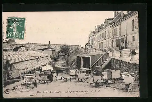AK Montereau, Le Quai de l`Yonne