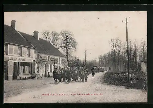 AK Boissy-le-Chatel, Le 76e d`Infanterie en marche