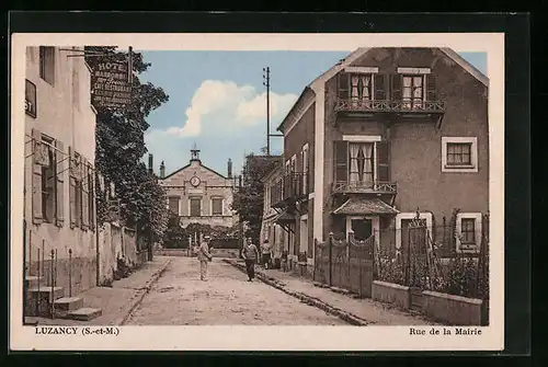 AK Luzancy, Rue de la Mairie, Strassenpartie