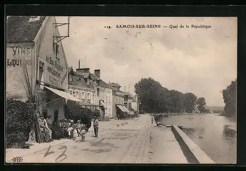 AK Samois-sur-Seine, quai de la République