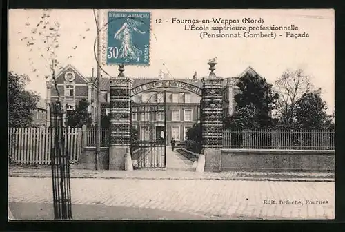 AK Fournes-en-Weppes, L`École supérieure professionnelle Pensionnat Gombert, Facade