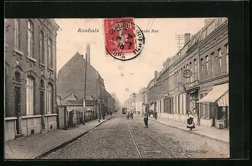 AK Roubaix, Grande Rue, Strassenpartie