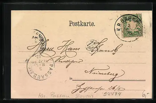 AK Vilshofen, Teilansicht mit Kirche und Brücke