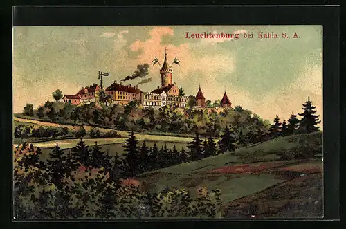 Künstler-AK Kahla /S.-A., Leuchtenburg