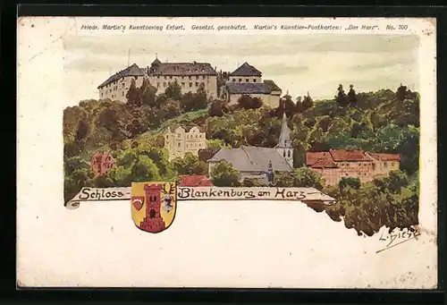 Künstler-AK Carl Biese: Blankenburg am Harz, Schloss Blankenburg