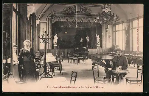 AK Saint-Amand-Thermal, Le Café et le Théâtre