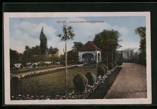 AK Erfurt, Laubengang im Stadtpark